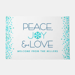 Tapete Peace Joy Love Holiday Turquoise Snowflake Nome