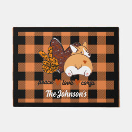 Tapete Peace Love Corgi Door Mat
