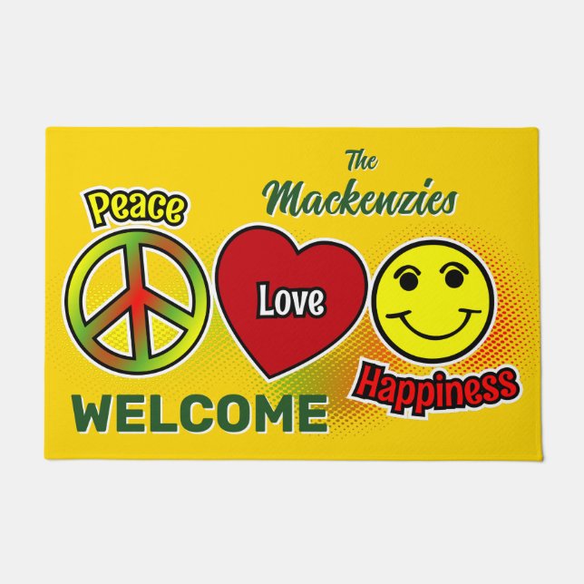 Tapete Peace Love Happiness Family (Frente)