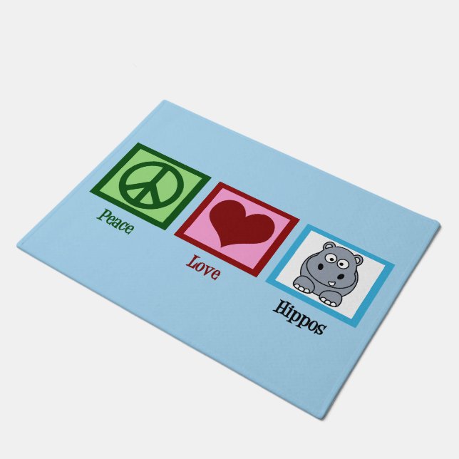 Tapete Peace Love Hippos (Inclinado)