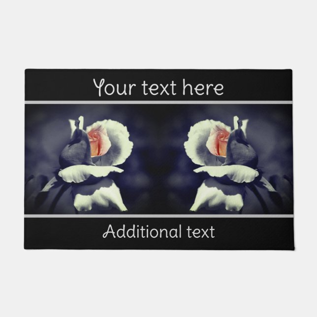 Tapete Peach Rosebud - Flor de Cor Parcial Personalizado (Frente)