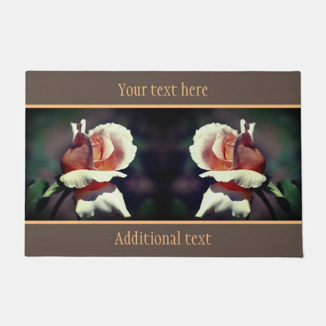 Tapete Peach Rosebud Flower Close Personalizado (Frente)