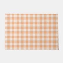 Peach White Checkered Gingham Patterno