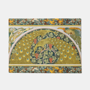 Tapete Peacock Art Nouveau Estilo redondo intrincado desi