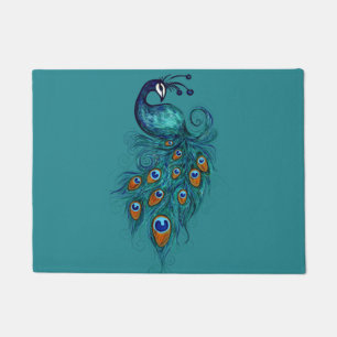 Tapete Peacock Feather Teal Peacocks
