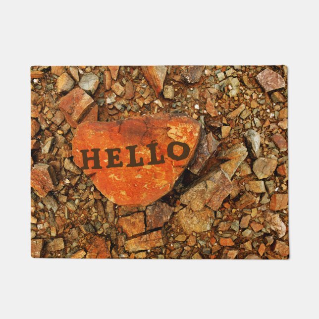Tapete Pedras personalizáveis do "HELLO" (Frente)