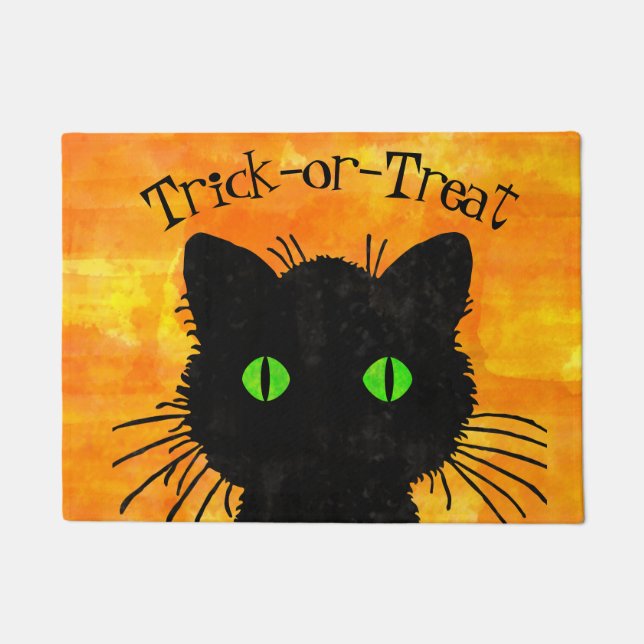 Tapete Peek-A-Boo Black Cat Orange Trick-or-Treat (Frente)