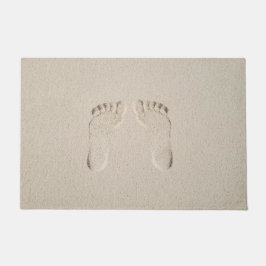 Tapete Pegadas em Pés-Descalços na Areia