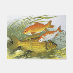Tapete Peixes Koi Goldfish, Vida Marinha Aquática Antiga