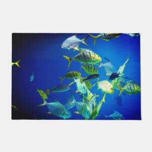 Tapete Peixes Marinhos de Amarelo com Stripes Negras