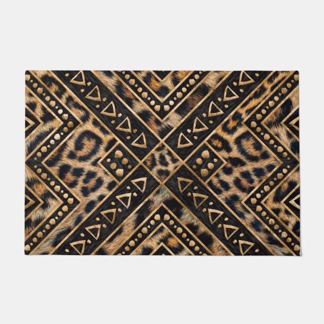 Tapete Pele de Leopart com Decor Africano #2 (Frente)