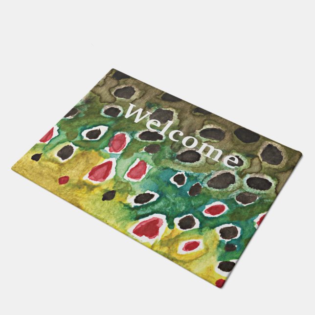 Tapete Pele marrom de truta de peixe (Inclinado)