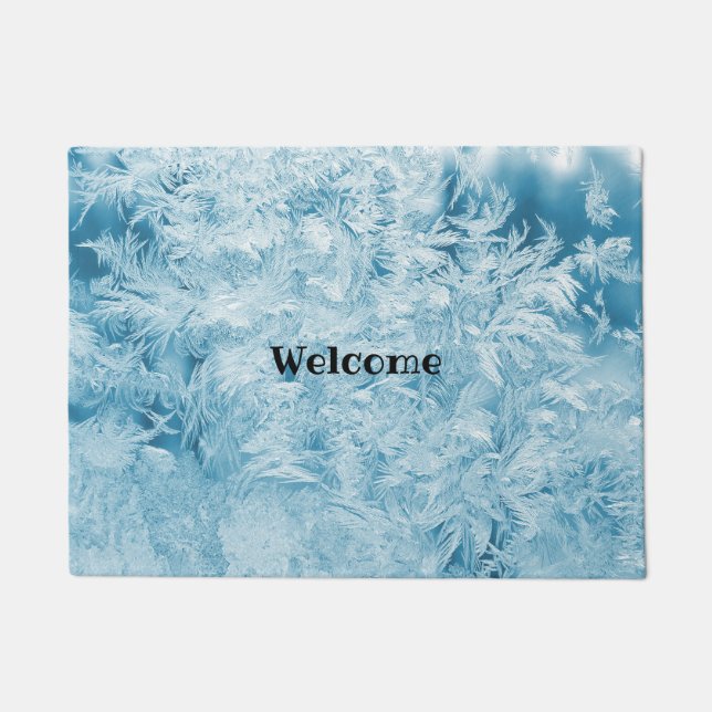 Tapete penas abstrato azuis e flocos de neve (Frente)