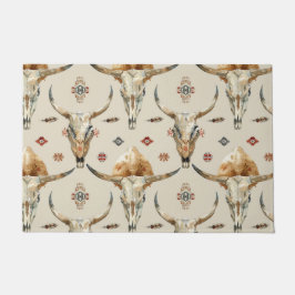 Tapete Penas Nativas Tribais de Creme Brown