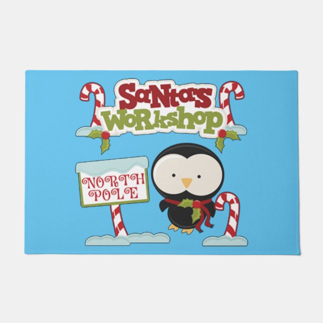 Tapete Penguin do Workshop de papais noeis (Frente)