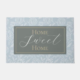 Tapete Pêonias com esboços, Azul empoeirado