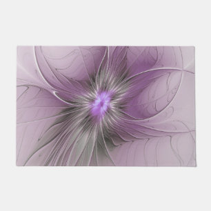 Tapete Pequena Bela Cinza Mauve Moderna Flor de Arte Frac
