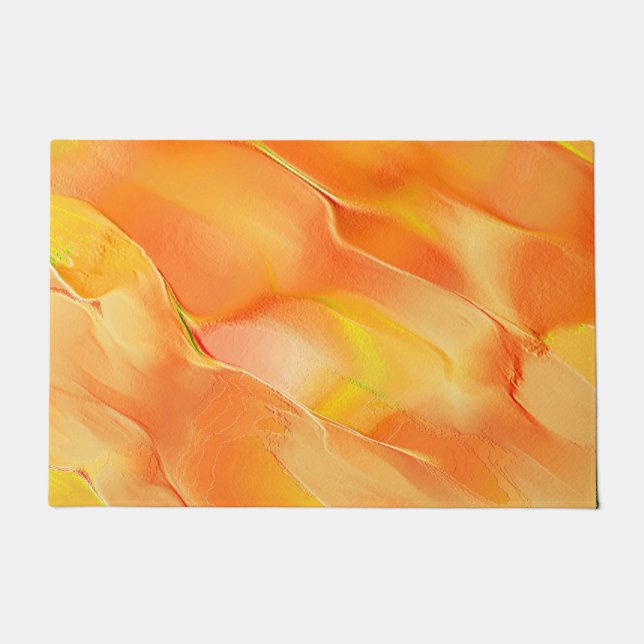 Tapete Pequeno esculpido em amarelo e muito laranja (Frente)