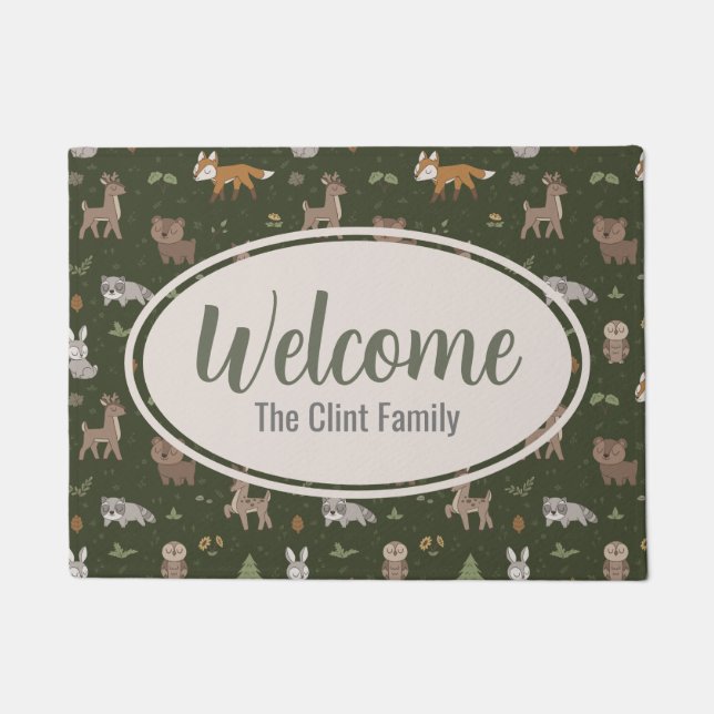 Tapete Pequenos Critério De Madeira Verde Com Sono (Frente)