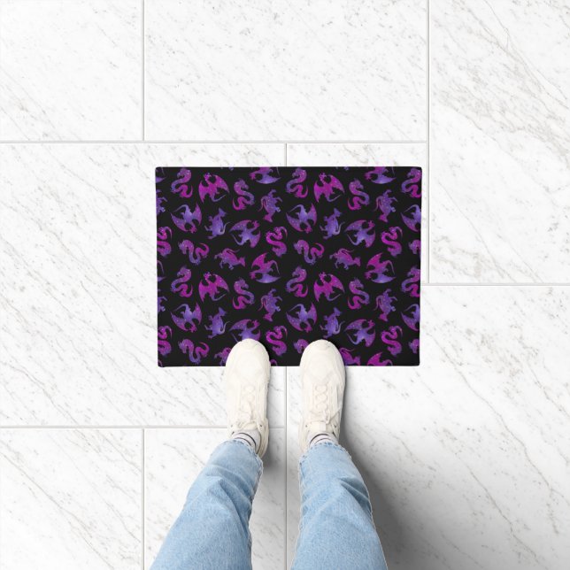 Tapete Pequenos Dragões Espaciais Rosa e Roxo (Interior)