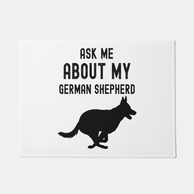 Tapete Pergunte-me sobre meu German shepherd (Frente)
