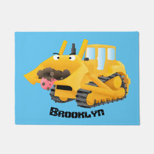 Tapete Personagem de desenho animado de bulldozer amarelo