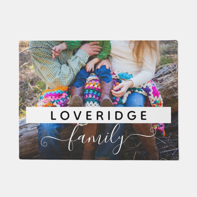 Tapete Personalizada Família Monograma Sobrenome Foto Per (Frente)