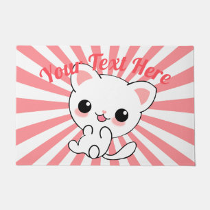 Tapete Personalizado de Kawaii White Kitten