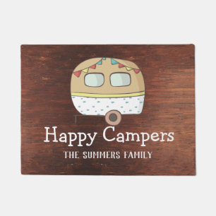 Tapete Personalizado Família Feliz de Acampamento 