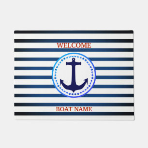 Tapete Personalizar Faixa de Nome de Barco Azul Náutico d