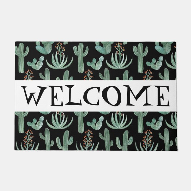 Tapete Personalize-o! WELCOME Desert Saguaro Cactus Aloe (Frente)