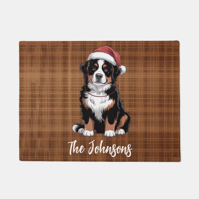 Tapete Personalized Bernese Mountain Dog Christmas        (Frente)