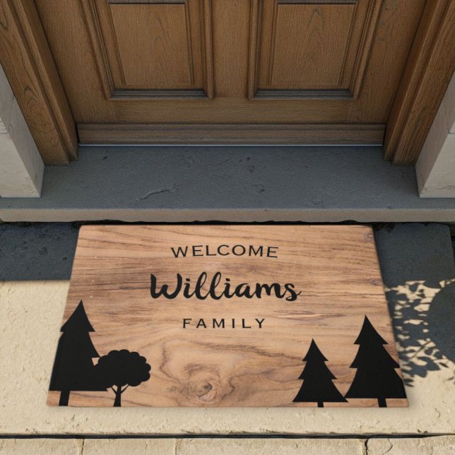 Tapete Personalized Country Doormat - Pine & Tree Design  (Criador carregado)