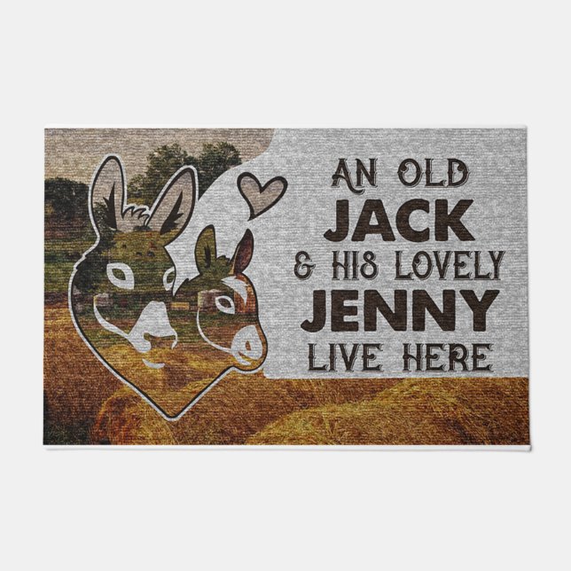 Tapete Personalized Donkey Couple Old Jack Lovely Jenny  (Frente)