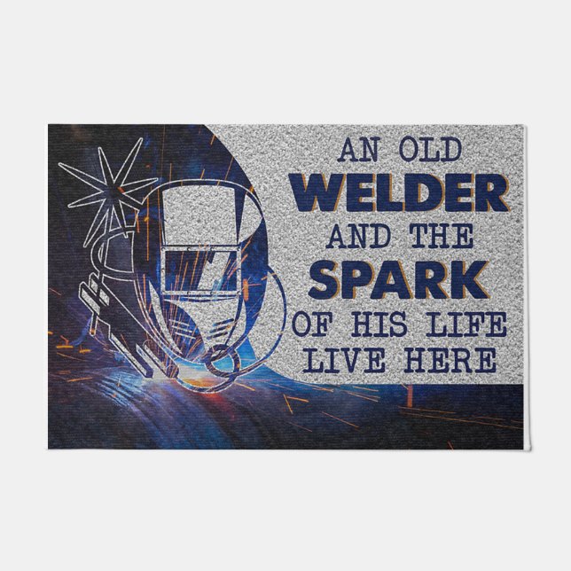 Tapete Personalized Doormat, An Old Welder And His Spark (Frente)