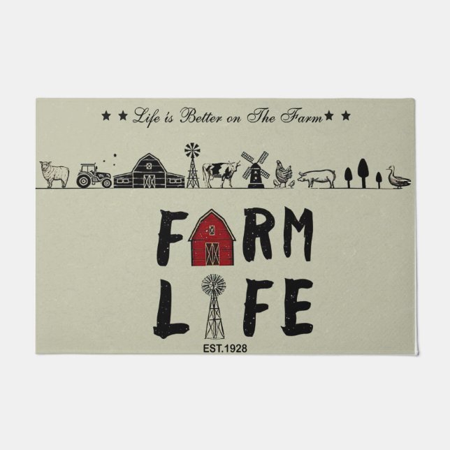 Tapete Personalized Life Is Better On The Farm Doormat (Frente)