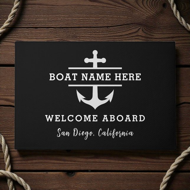 Tapete Personalized Nautical Welcome Aboard Anchor (Criador carregado)