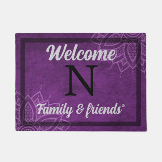 Tapete Personalized Purple Welcome Doormat