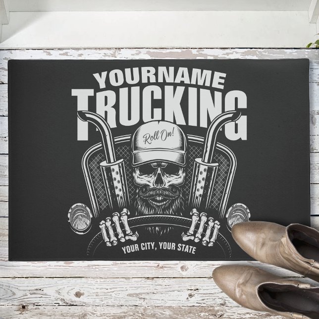 Tapete Personalized Trucking Skull Trucker Big Rig Truck  (Criador carregado)