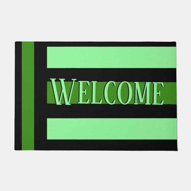 Tapete Perspectiva Verde Bold Line Art Welcome (Frente)