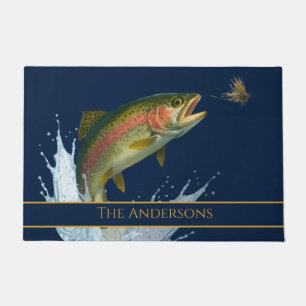 Tapete Pesca com mosca-da-água com truta-marinho azul