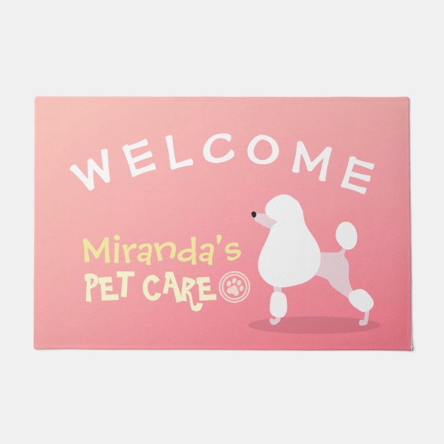 Tapete Pet Care Sitting Adorable Cartoon Dog Welcome (Frente)