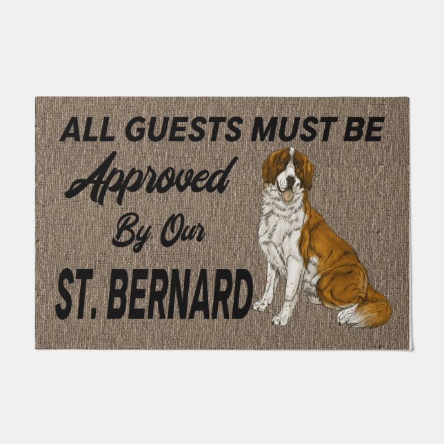 Tapete Pet Doormat Personalizado, Santo Bernard Dog Gift (Frente)