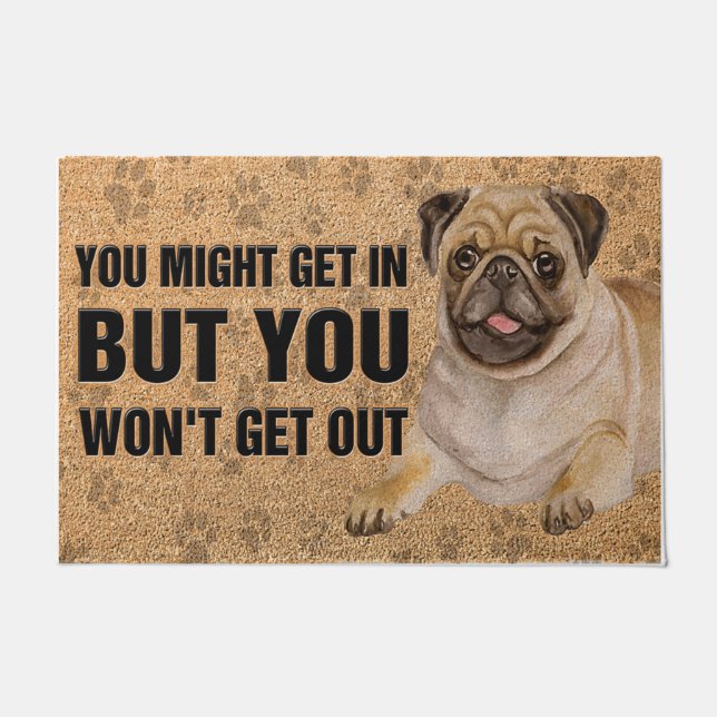 Tapete Pet Doormat - Pitbull Dog Funny Doormat (Frente)