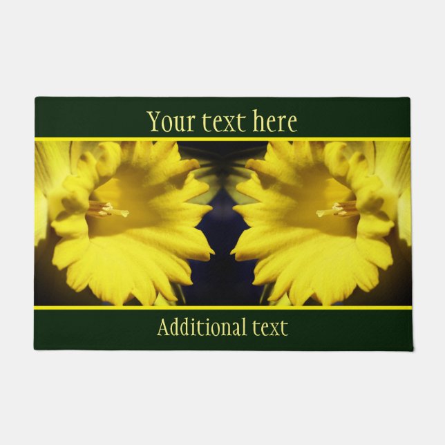 Tapete Pétalas de Flor Amarelo Daffodil Personalizadas (Frente)