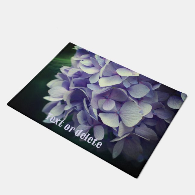 Tapete Pétalas de Flor de Hydrangea Azul Personalizadas (Inclinado)