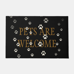 Tapete "Pets are Welcome" Cats & Dogs Pawprint Black