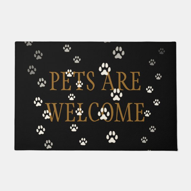 Tapete "Pets are Welcome" Cats & Dogs Pawprint Black (Frente)