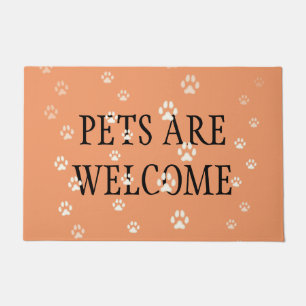Tapete "Pets are Welcome" Cats & Dogs Pawprint Orange
