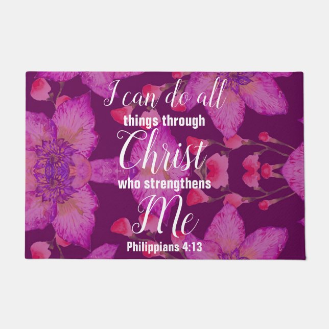 Tapete Philippians 4:13 Bíblia Verse Floral (Frente)